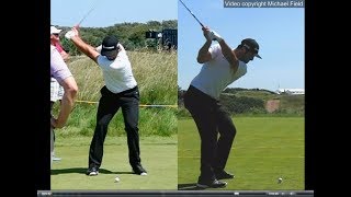 Jon Rahm golf swing  Long Iron faceon amp downtheline July 2017 [upl. by Nwahsor]