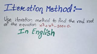 Iteration method  fixed point iteration method [upl. by Ynehteb]