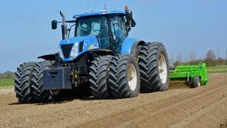 New Holland T7030 met AVR GEForce 8 rijenfrees  Franzen Landbouw [upl. by Avitzur692]