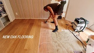 Installing Hardwood Flooring with Glue [upl. by Yrrap]