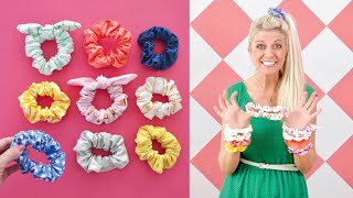 How to make SCRUNCHIES  any size  with a tie EASY [upl. by Cly]