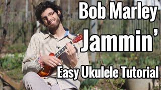 EASY  Bob Marley  Jammin Ukulele Tutorial Chords on Screen [upl. by Augy]