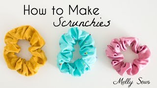 How to Sew Scrunchies  DIY Hair Band Tutorial [upl. by Bayless]