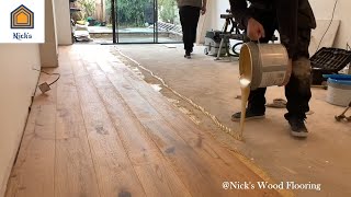 How To Install Engineered Hardwood Flooring Glue Down  Time Lapse [upl. by Notlef]