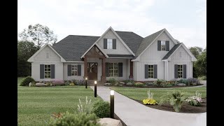 CRAFTSMAN HOUSE PLAN 04100198 WITH INTERIOR [upl. by Eromle]