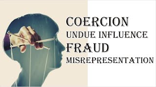 Coercion Undue Influence Fraud Misrepresentation  Indian Contract Act 1872  Law Guru [upl. by Cicely]