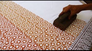 Block Printing of Fabrics Jaipur India [upl. by Novikoff573]