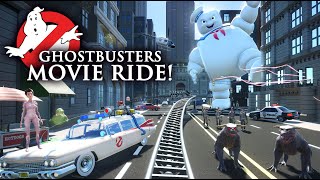 GHOSTBUSTERS Backlot Movie Roller Coaster amp Dark Ride POV CC [upl. by Nnaytsirk]