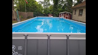 Aufbau Intex Pool 733x366x132 mit Salzwasseranlage [upl. by Natan]