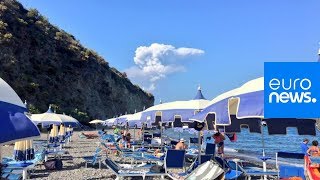 Italy volcano eruption on island of Stromboli evacuations begin [upl. by Siobhan952]