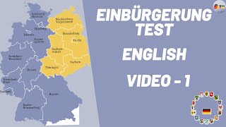 Einbürgerungstest in English Video 1  Questions 130  Lebens in Deutschland  Orientierungskurs [upl. by Ehtyde]