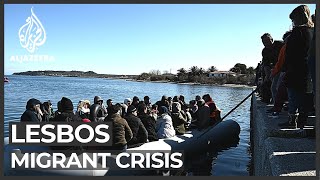 Lesbos migrant crisis Thousands trying to reach Greek island [upl. by Mandle469]