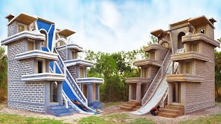 Build The Creative Modern Water Slide To Pool amp 4Story Villa House Design In Forest [upl. by Kaule349]