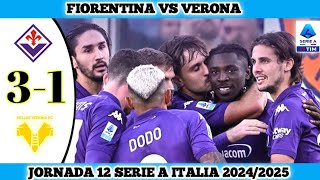 FIORENTINA VS VERONA  31  Jornada 12 Serie A Italia 202425 [upl. by Damien]