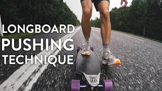 BEST LONGBOARD PUSHING TECHNIQUE long distance [upl. by Ahsenahs]