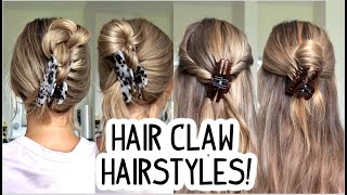 HOW TO EASY amp QUICK CLAW CLIP HAIRSTYLES Short Medium and Long Hairstyles [upl. by Cirre]