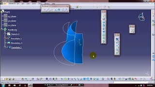 BOUNDARY amp EXTRACT SURFACE IN CATIA V5 [upl. by Nalid]