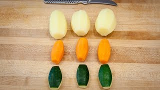 How to Turn Potatoes Zucchini and Carrots  How to Turn Vegetables  Tourné Cut  Tourne [upl. by Yehtomit]