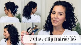 7 Claw Clip Hairstyles that You Need Now  Easy Curly Hairstyles  The Curl Story [upl. by Silloc113]