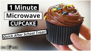 1 Minute Microwave CUPCAKE  The EASIEST Chocolate Cupcake Recipe [upl. by Kcirret]