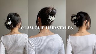 4 CLAWCLIP HAIRSTYLES [upl. by Rawna]