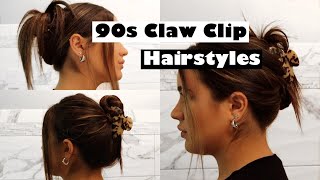 FIVE DIFFERENT 90s CLAW CLIP HAIRSTYLES  EASY TUTORIAL♡ [upl. by Aala]