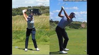 Justin Thomas golf swing  Long Iron faceon amp downtheline July 2017 [upl. by Fleisher]