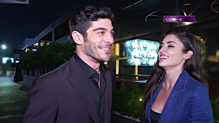 Burak Deniz and Hande Erçel  New Interview İki Yabanci Set [upl. by Aneertak]