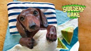 How To Make A Wiener Dog CAKE [upl. by Heyward]