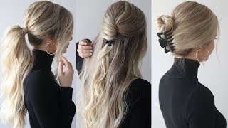 HOW TO EASY HAIRSTYLES wclaw clips  Claw clip hairstyles [upl. by Raclima]