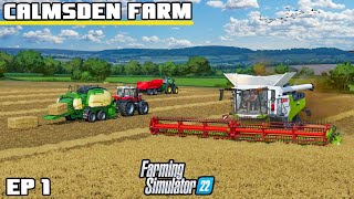 THE ADVENTURE BEGINS  Calmsden Farm  Farming Simulator 22  Episode 1 [upl. by Ahseikram]