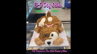 3D Dog Cake Full Tutorial [upl. by Nerland]