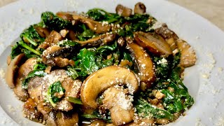 Garlic Mushroom amp Spinach  Quick Recipe [upl. by Demy]