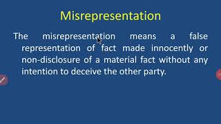 Misrepresentation [upl. by Behl]