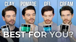 Clay Pomade Gel or Cream  Mens Hair Product Guide [upl. by Shelden433]